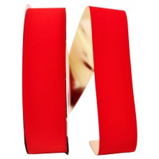2.5 Inch Indoor Medium Red Velvet Ribbon, Gold Metallic Back, 100 Yard Spool (1 Spool) SALE ITEM